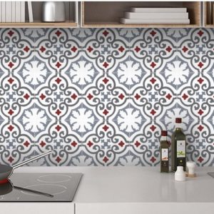 Carreaux de ciment Antique gris rouge