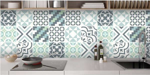 Carreaux de ciment moderne vert